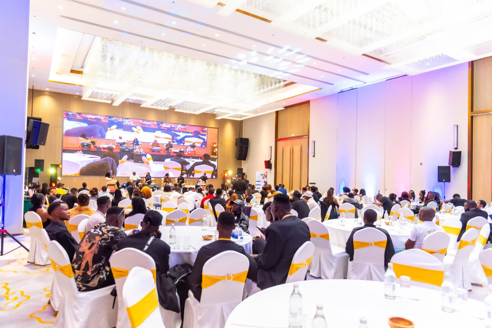 Arthur Swift Communication panel event in a Nairobi ballroom