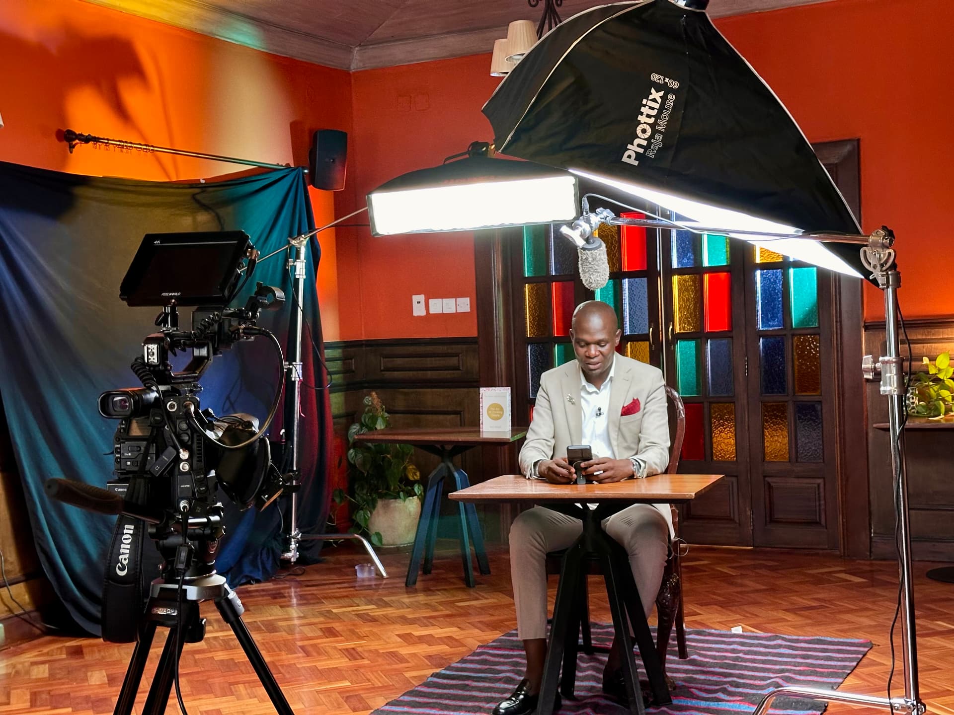 Arthur Swift on set during a long-form media production